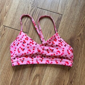 Heart Patterned Pink Bralette